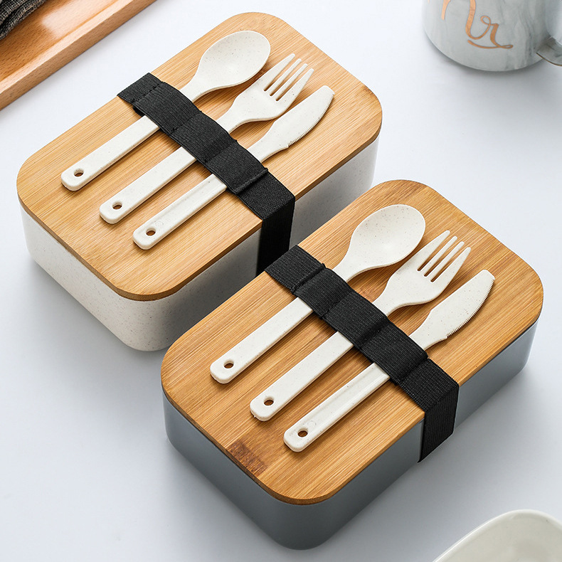 Student Japanese Lunch Box Sealed Crisper For Free Knife, Fork And Spoon