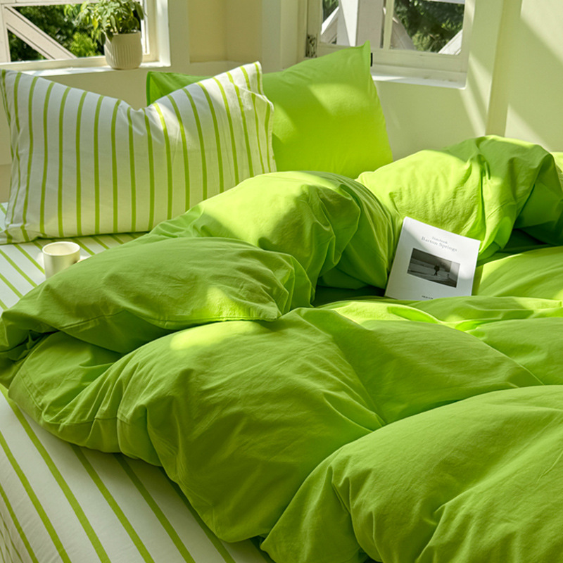Non-pure Cotton Brushed Duvet Cover And Bed Sheet Three-Piece Set For Dorms, Size 4