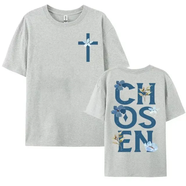 Chosen Floral Aesthetic Bible Verse T shirts Women's Trendy 10Style - Shop at LoveMi