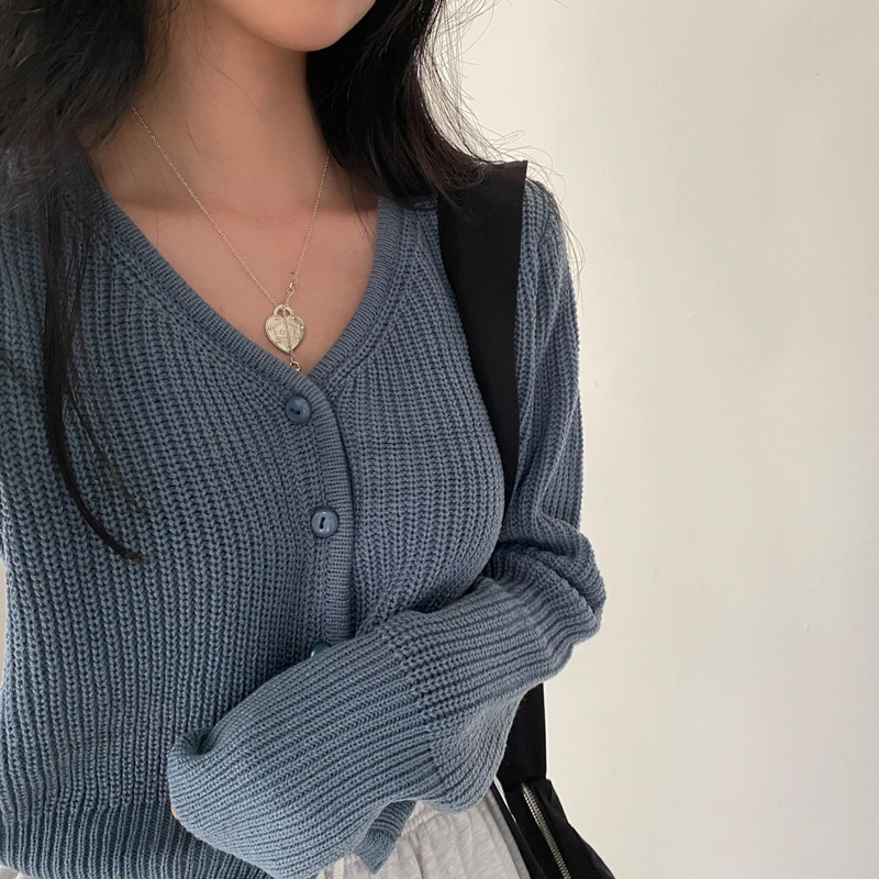 Fashion French Style Cropped Sweater Coat Women