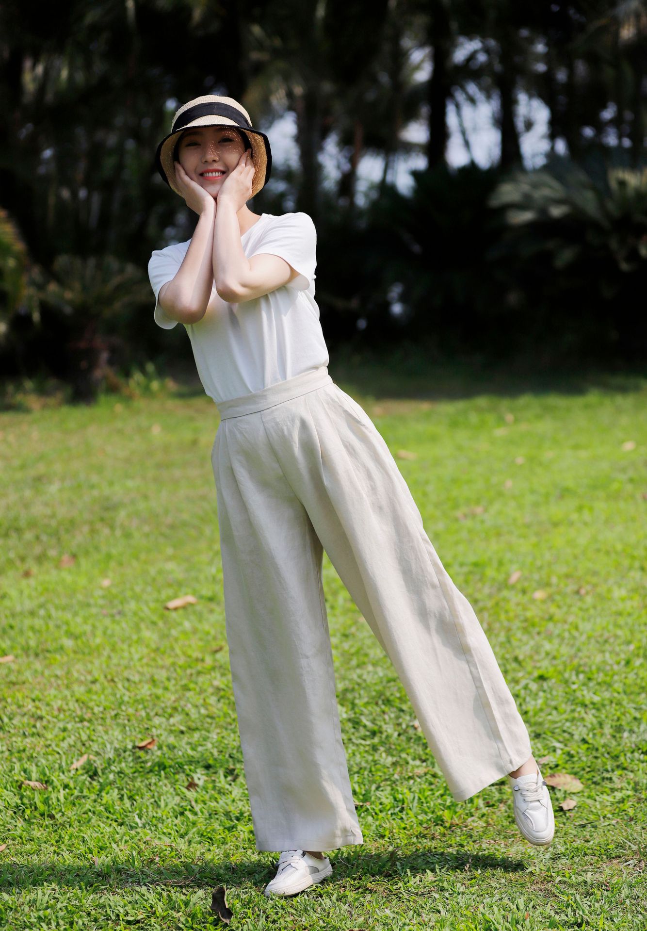 Title 10, Linen Wide Leg Pants New Multi-color Mid-waist ...