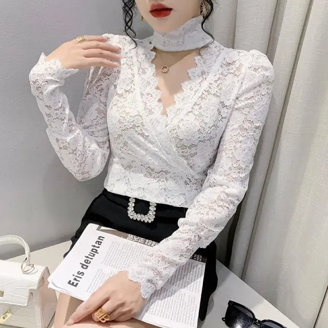 Elastic, Fashionable, Slimming Long sleeve Top For Women White - Shop at LoveMi