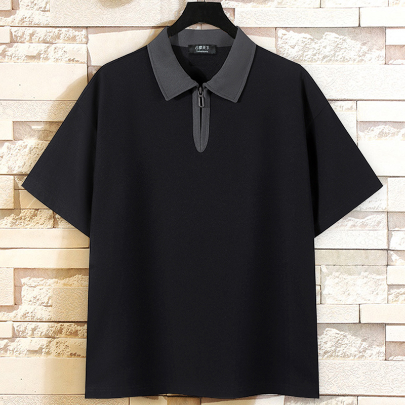 Summer Loose-fit Plus-size Short-sleeve Collared Casual Top