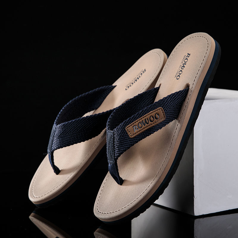 Mens Stylish Non-slip Fabric-strapped Beach Sandals For Outdoor Wear