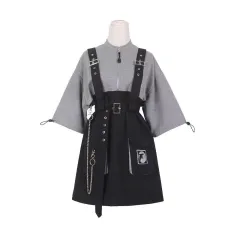 Women's Fashionable Simple Detachable Suspender Skirt - Short Sleeve-2Xl - View 1