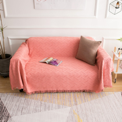 Simple Four-season Blanket Made Of Cotton Fabric A Full-cover Sofa Throw