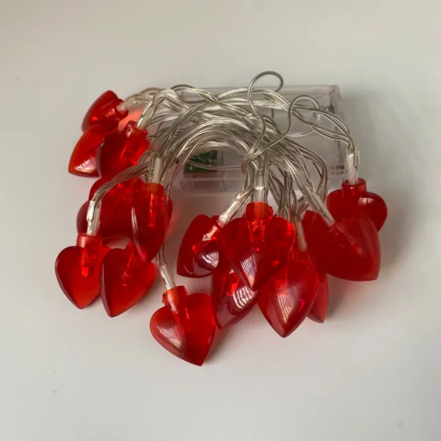LED Christmas Holiday Decoration Fairy Light Heart shaped Lighting Chain Red - Shop at LoveMi