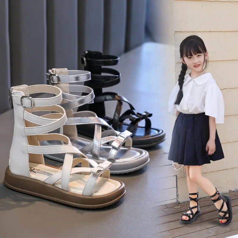 New Summer Fashionable All-Match Roman Shoes For Little Princesses And Girls