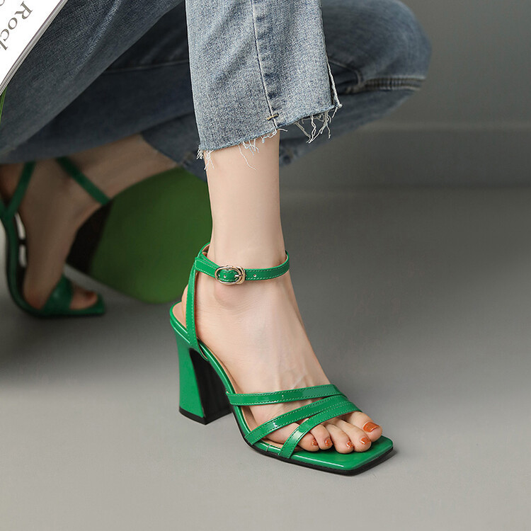 Womens Thin Strap Strappy High Heeled Sandals