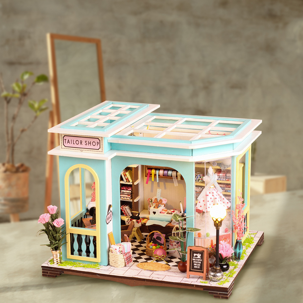 Miniature Small House Handmade Tailor Shop Diy Cottage Building Model Toy