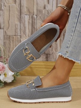 Women's Solid Color Flat Sneakers - Casual Lightweight Walking Shoes For Daily Wear And Comfortable All-match Style