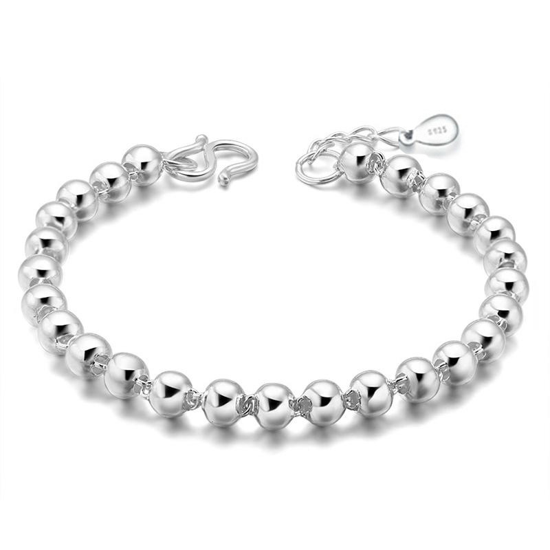 Round Silver Bead Short Adjustable Silver Bracelet thumbnail 5