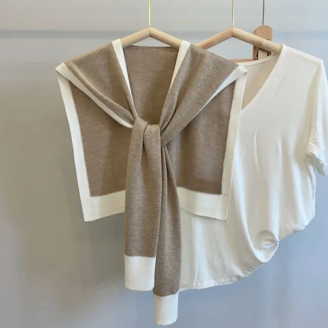 Scarf Matching Shirt Color Matching Classic Style Outer Wear Small Waistcoat Khaki - Shop at LoveMi