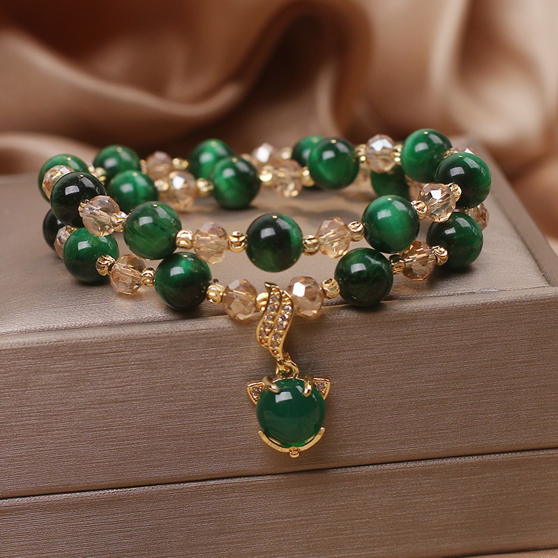 Female  Natural Color Hair Crystal Bracelet National Fashion