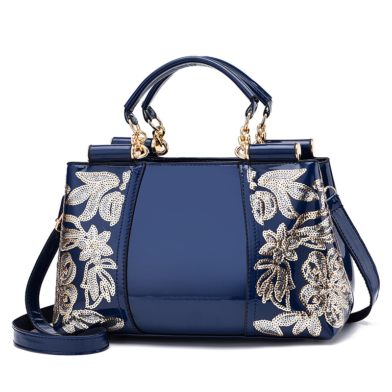 Grand Sac Brodé Femme — Cuir PU Vif avec Bandoulières 3