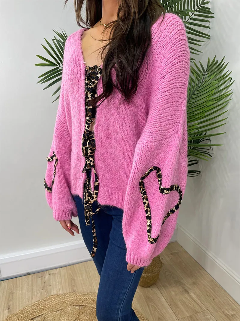 Loose And Warm Long Sleeve Sweater - Rose