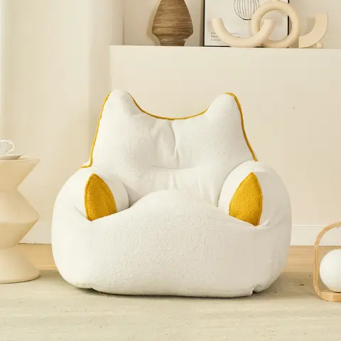 Solid Color Removable and Washable Teddy Hair Beanbag Cover