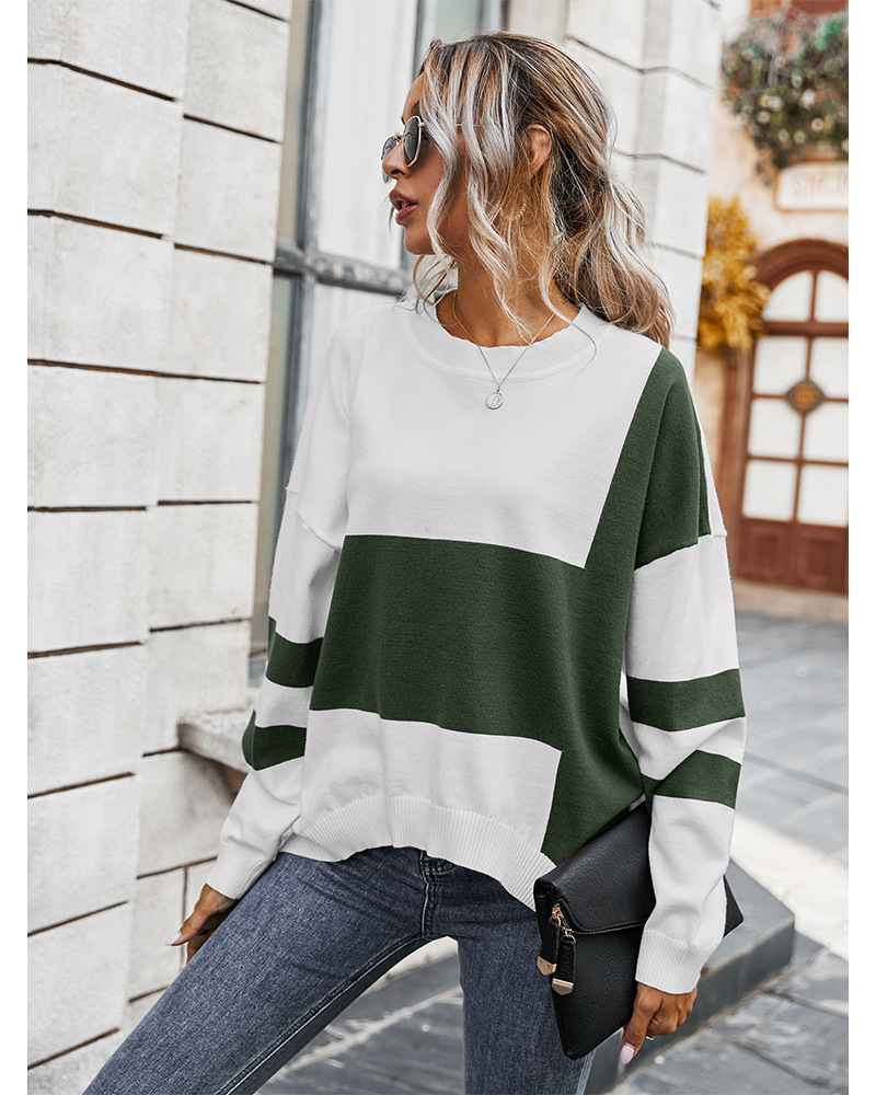 Title 8, Fashion contrast stitching sweater