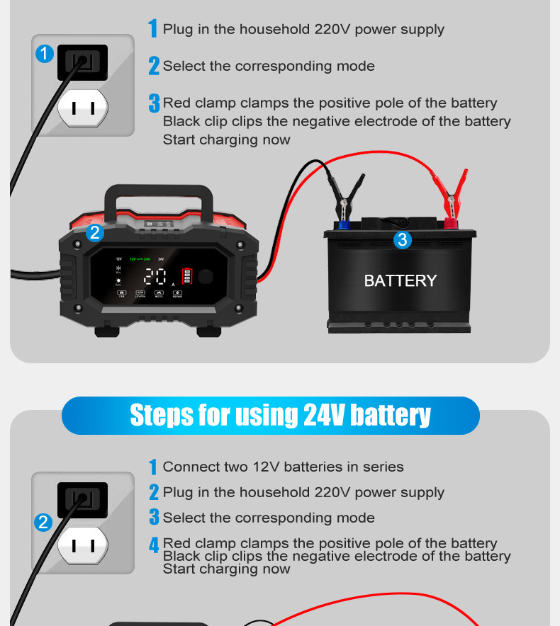 Title 10, High Power Portable Motorcycle Battery Charger