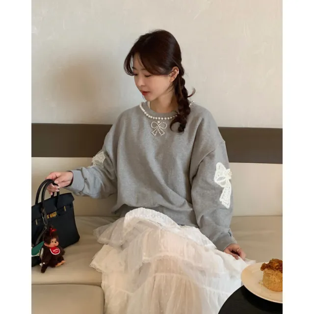 Fashion Graceful Bow Design Sweater Gray - Shop at LoveMi