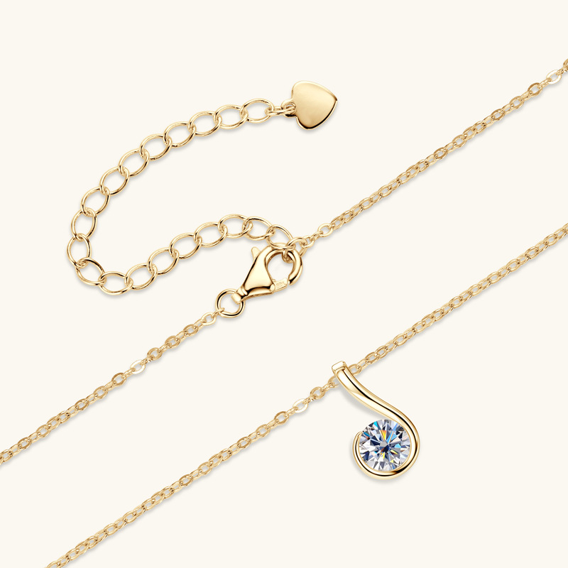 6-word Moissanite Necklace Women's High-grade All-match 925 Silver