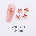Glass New Year Nail Ornament Red Bow Accessories view 22