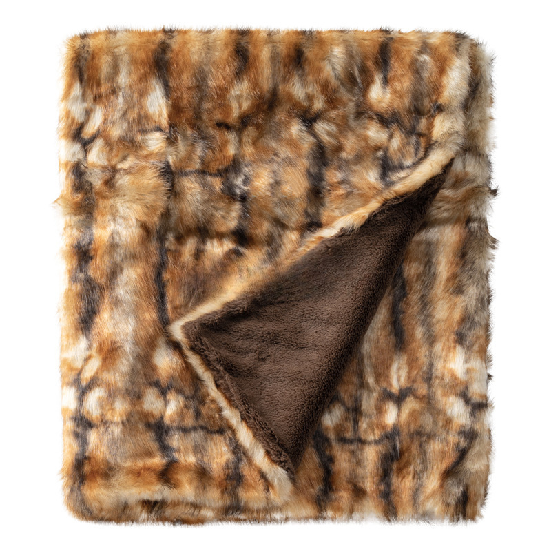 Double-Sized Sofa Blanket  Soft Fleece Lined Throw Blanket For Living Room European Style Home Decor Accent