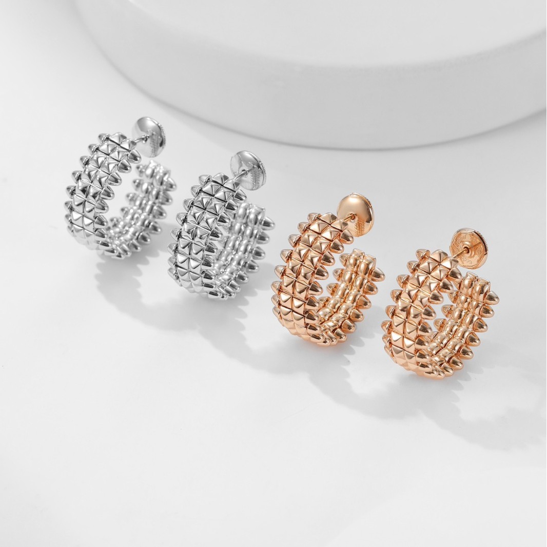 Earrings CNC Affordable Luxury Fashion Personality Design Rhombus Couple Advanced Ear Studs