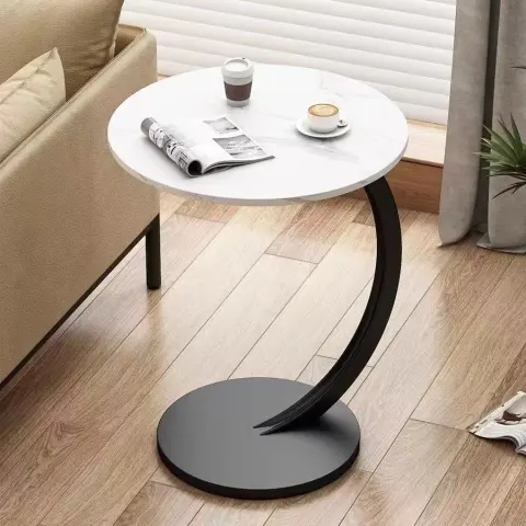 Round Small Coffee Table Living Room Sofa Side Bedroom