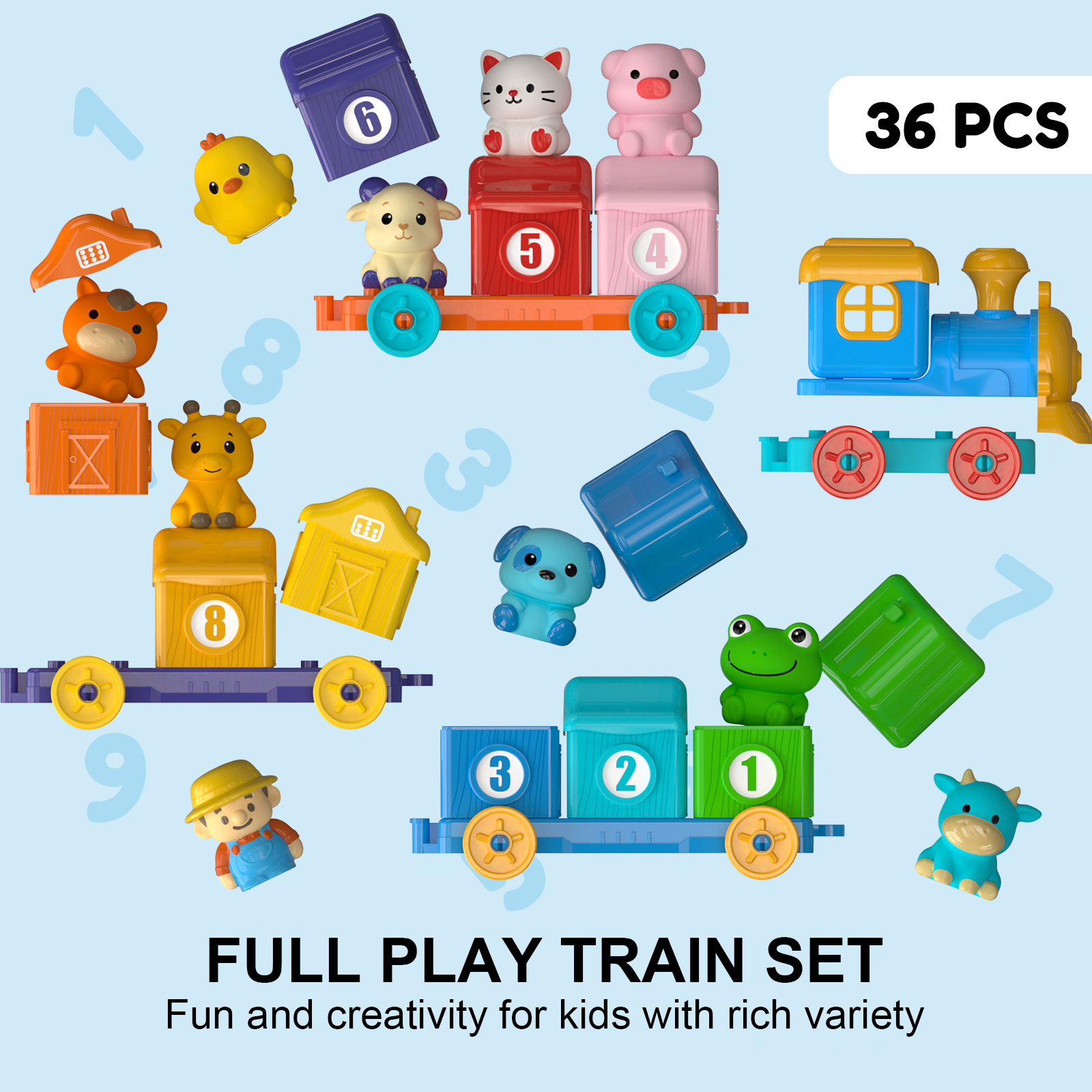 Digital Animal Train Baby Early Education Cognitive Finger Puppet