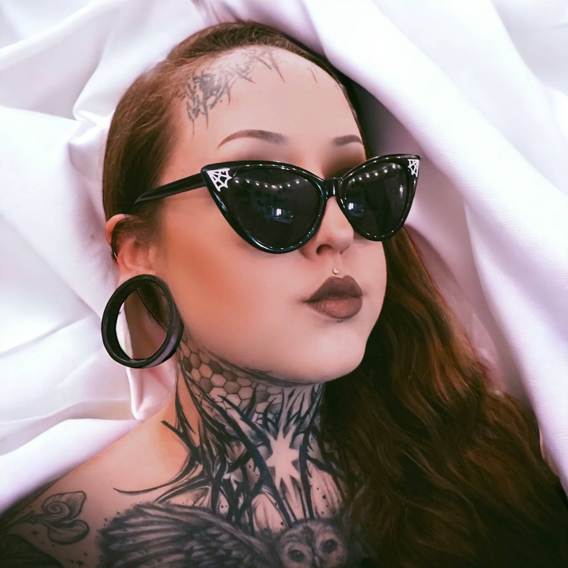 Women’s All-match Gothic Style Spider Web Crystal Sticker Glasses