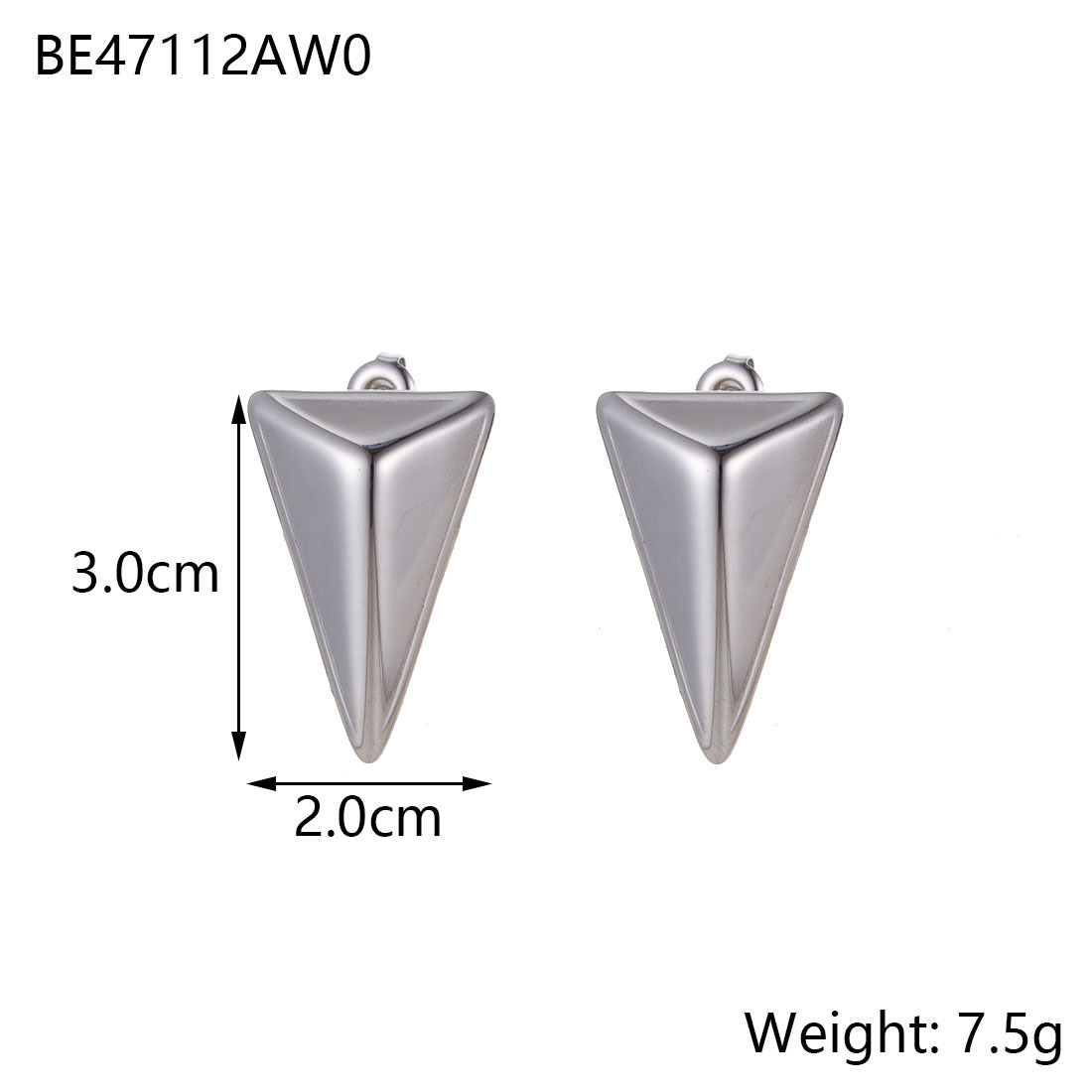 Minimalist Titanium Steel Ear Studs Triangle Oval Geometric Stainless Steel Oil Pressure Ins Style