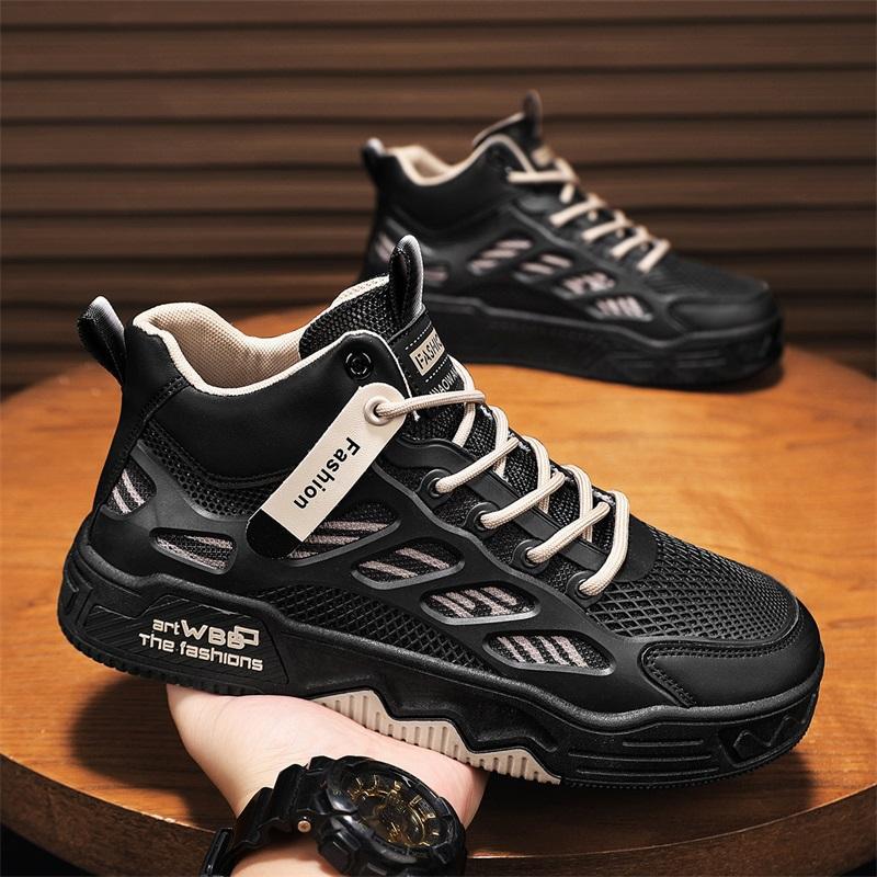 Breathable Mesh Casual High-top Chunky-soled Sneakers