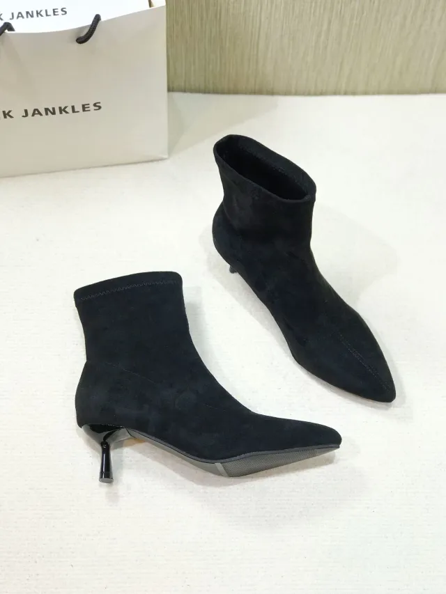 Small Ankle Boots Pointed Toe Fashion Boots Martin Boots Black - Shop at LoveMi