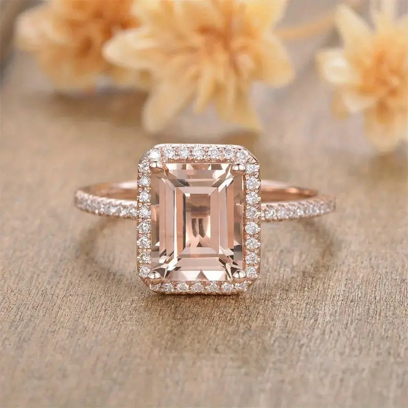 Rose Gold-Plated Womens Engagement Ring