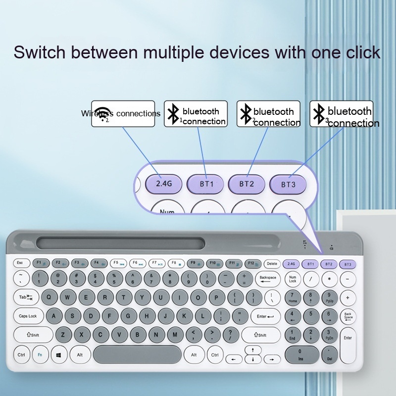 Macaron Dual-mode Wireless Bluetooth Keyboard Mouse Suit