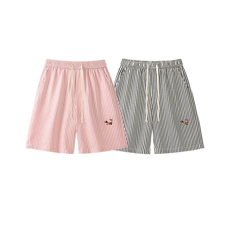 Striped Dachshund Casual Shorts For Men