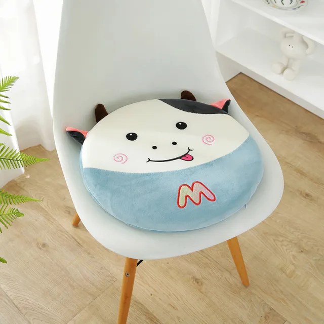 Cute Cow Toy Plush Cartoon Sofa Office Waist Cushion Bed Head Backrest Cushion Blue Cow - Shop at LoveMi