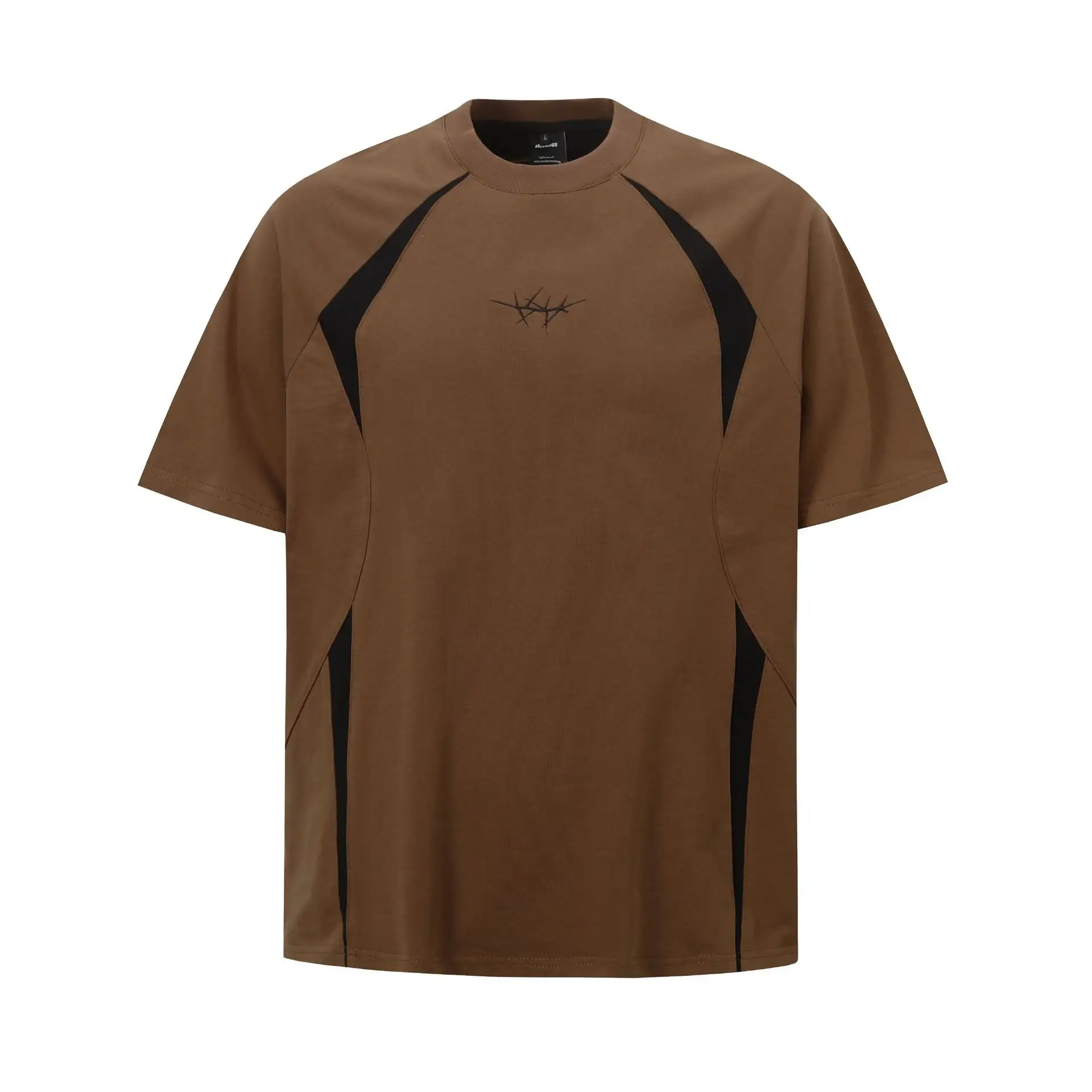 American Raglan Sleeve Retro Contrast Color Half Sleeve T-shirt