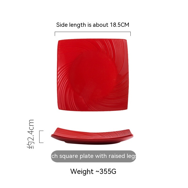 Square Plate Red