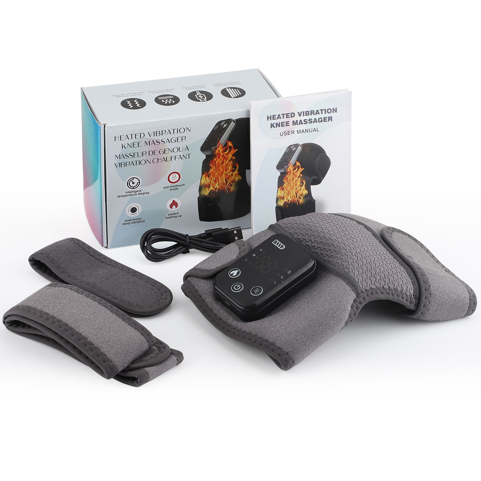 Title 3, Intelligent Heating Vibration Massage Kneecap S...