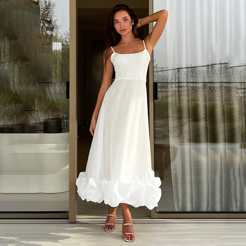 Elegant Sleeveless Fairy Spaghetti-strap Dress
