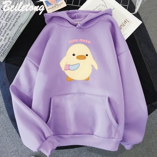 Women's Casual Cartoon Loose Sweater Purple - Shop at LoveMi