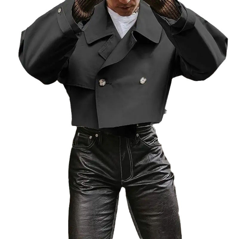 Mens Stylish Loose-fit Jacket Trench Coat