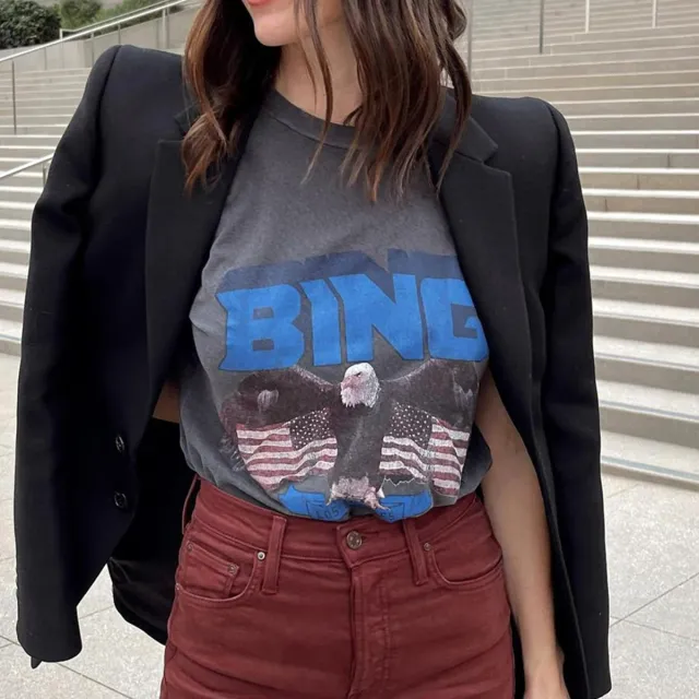 Women's Printed Round Neck Loose Short Sleeves T shirt Gray - Shop at LoveMi