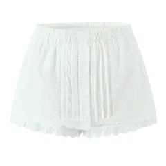 Cotton Embroidered Sleeveless Top Skirt Culottes - Skirt - View 1