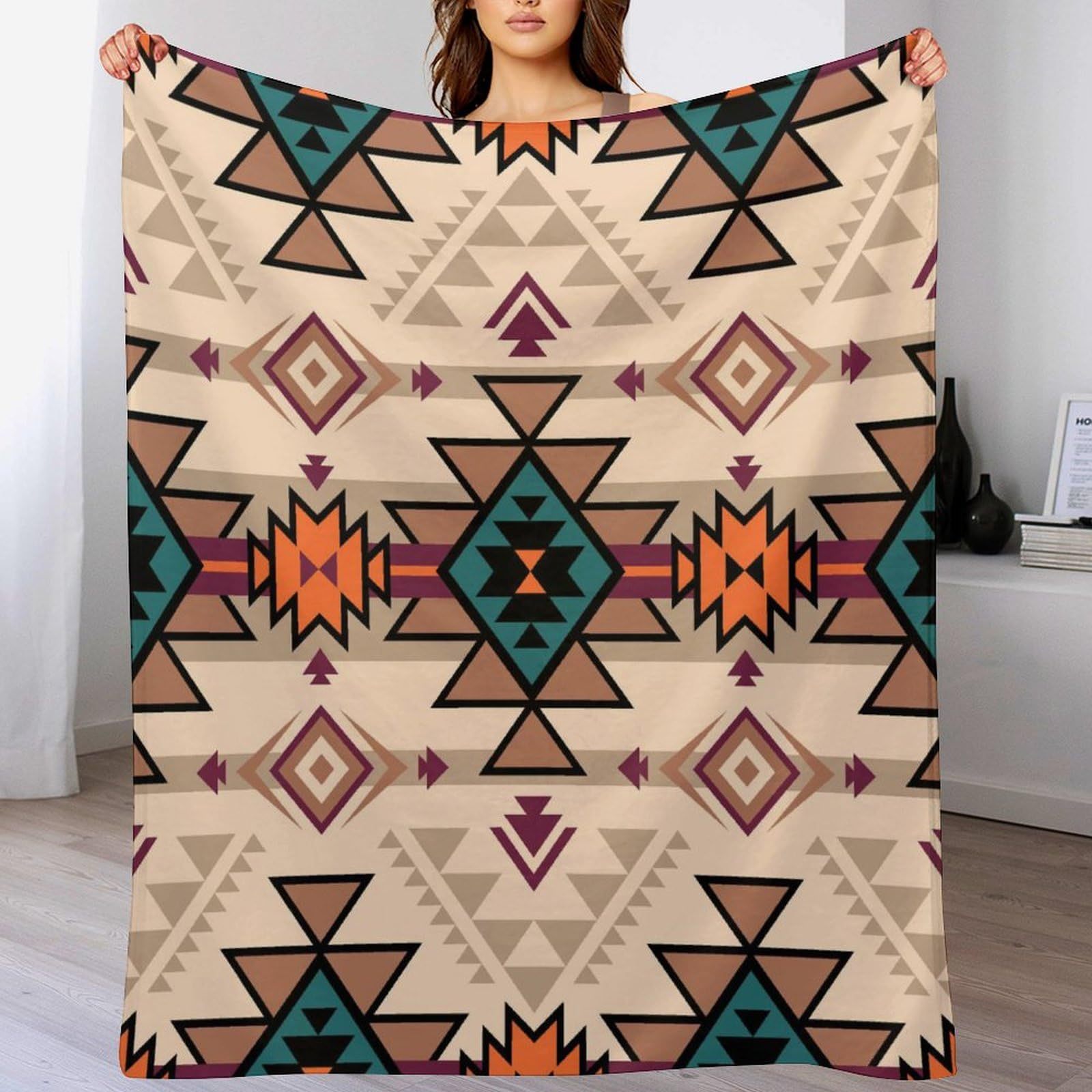 Bohemian-style Flannel Blanket For Cozy Bedding