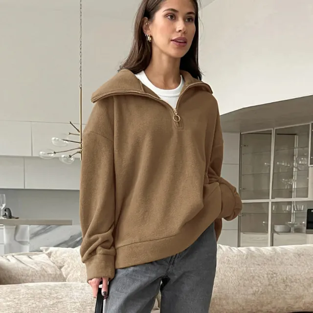 Women's All matching Lapel Sports Top Brown - Shop at LoveMi