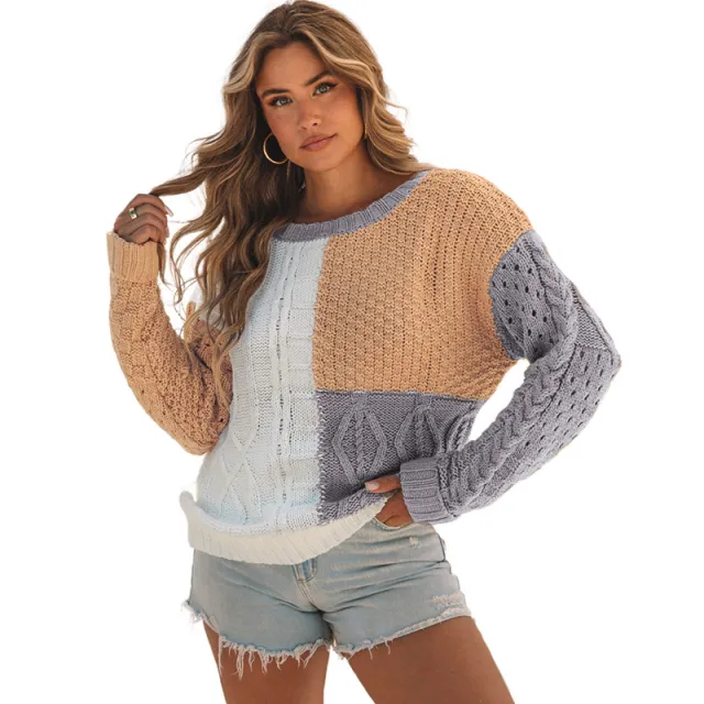 New Pullover Crew Neck Sweater Women Lc2723193 Brown - Shop at LoveMi