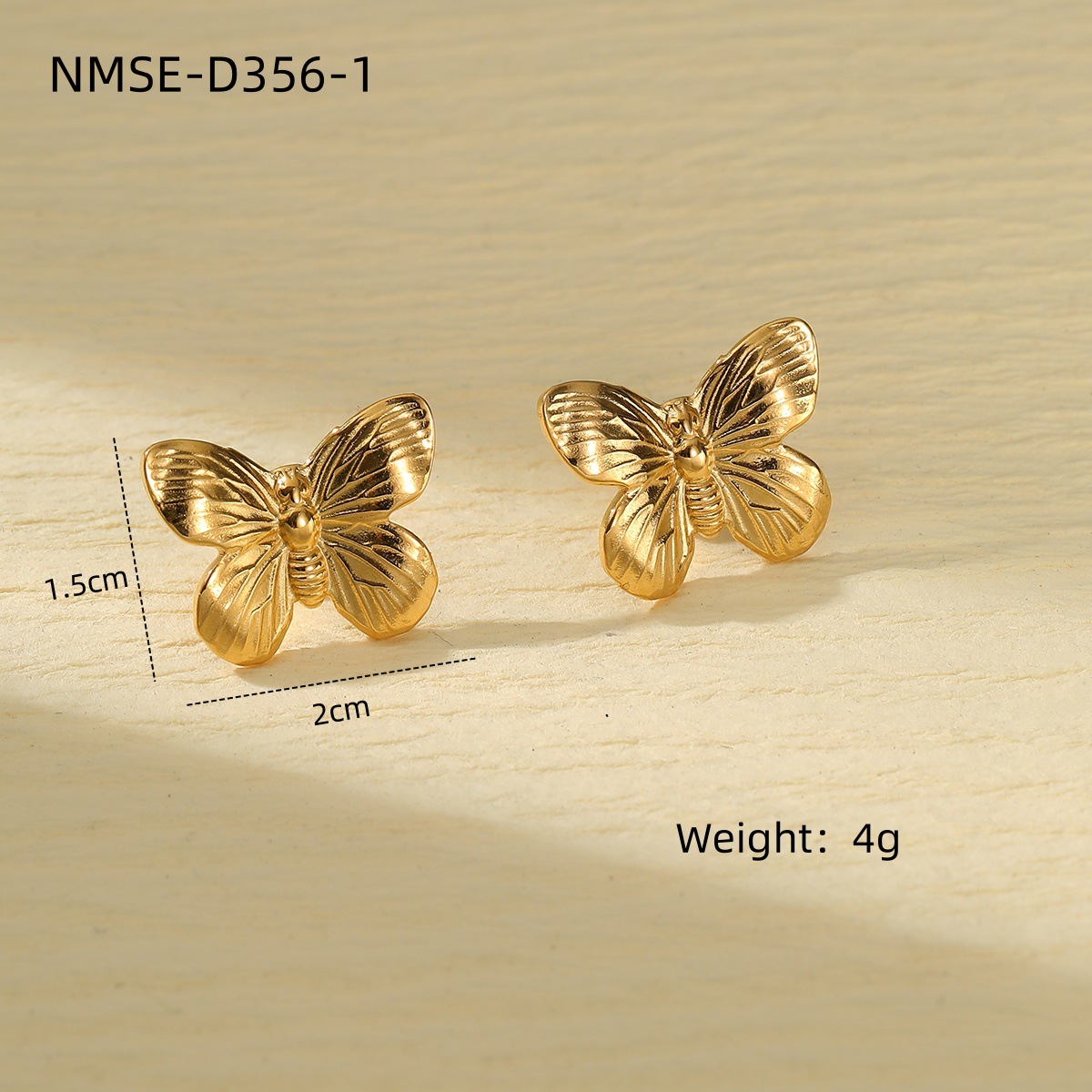 Fashion Butterfly Titanium Steel Earrings For Women